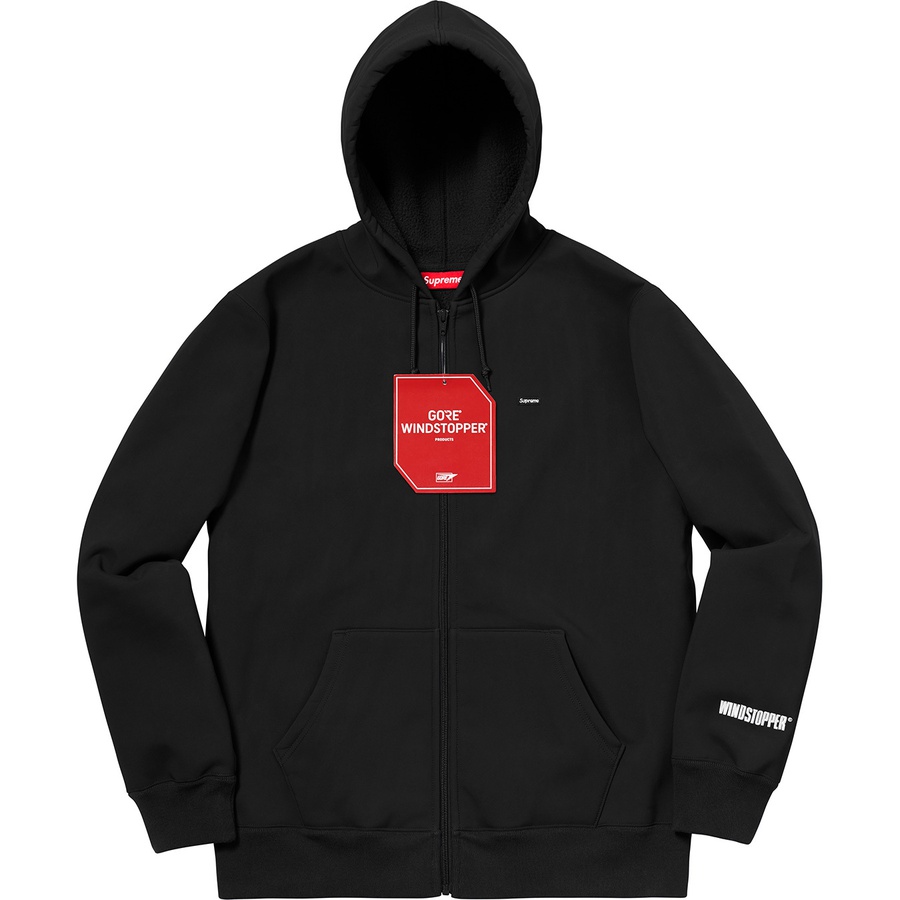 Supreme Windstopper Zip Up Hooded Sweatshirt Black White F/W 18 | eBay