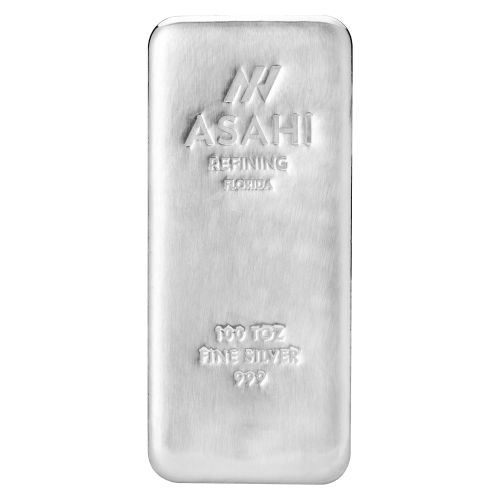 100 oz Asahi Florida Silver Bar | Asahi Refining | Silver Gold Bull US