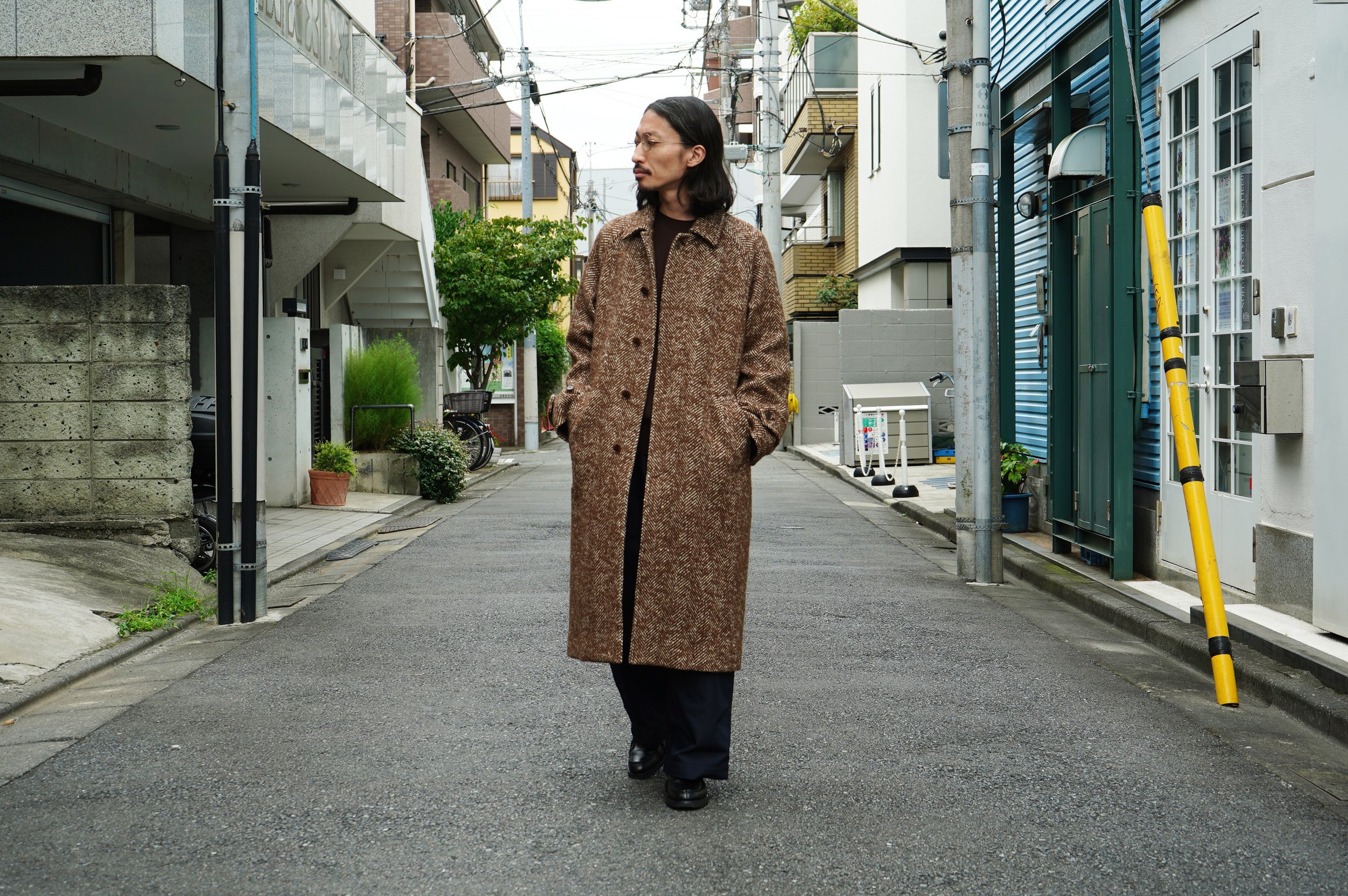 AURALEE WOOL ALPACA HERRINGBONE TWEED SOUTIEN COLLAR COAT — TF Blog