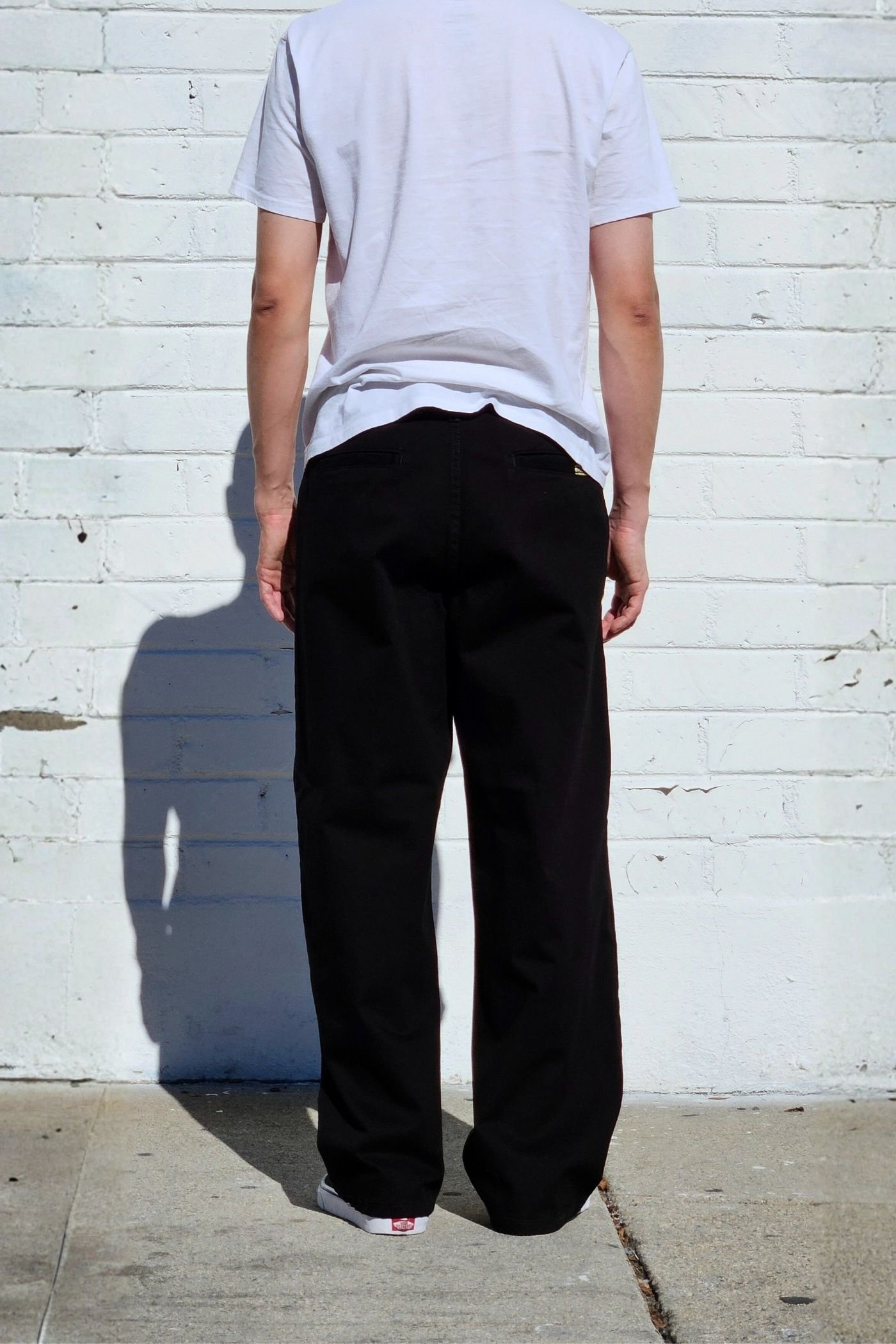 Black Baggy Chino Pants — Neo Blue Jeans – Made-in-USA Baggy Denim