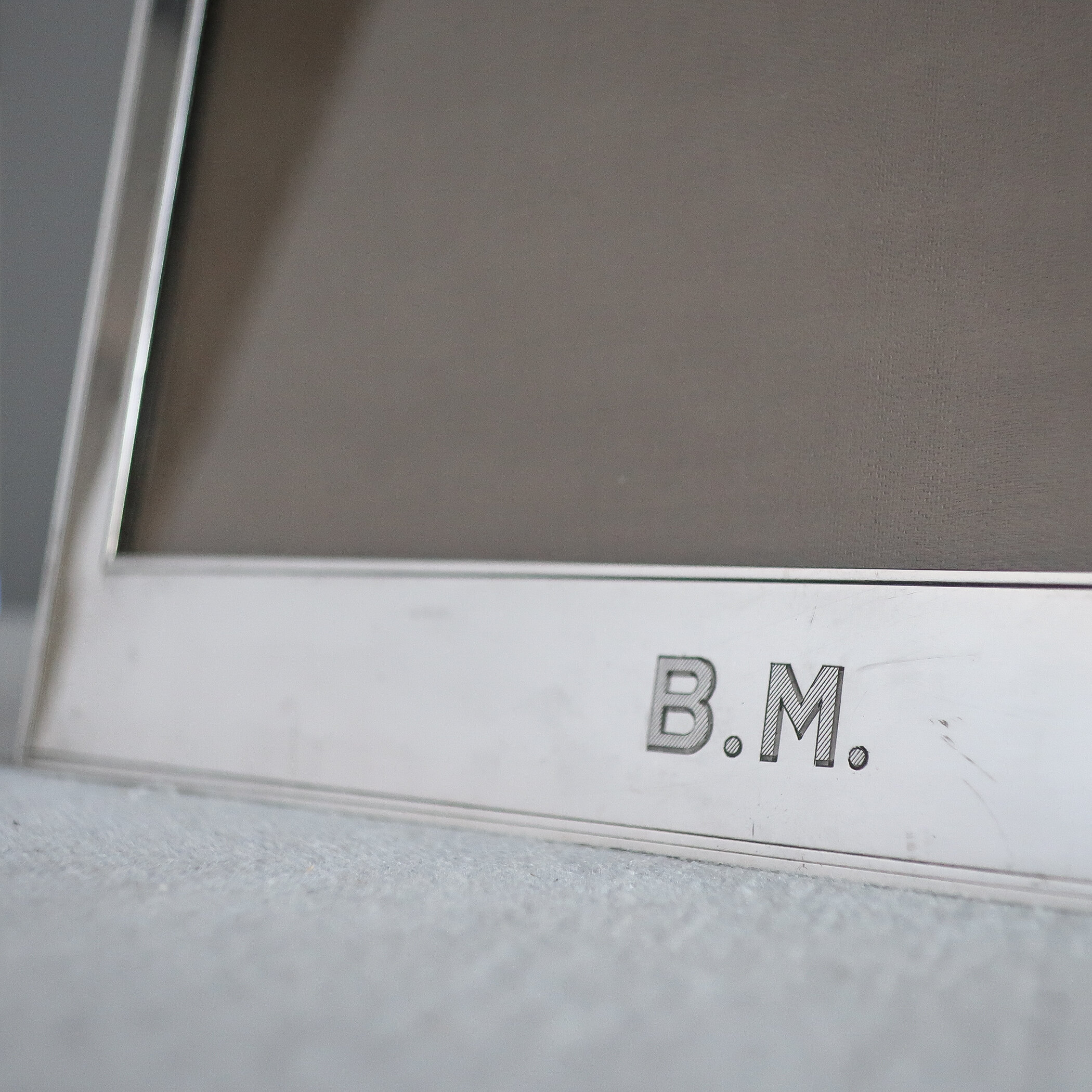 Vintage Cartier Sterling Silver Picture Frame, Classic Monogrammed