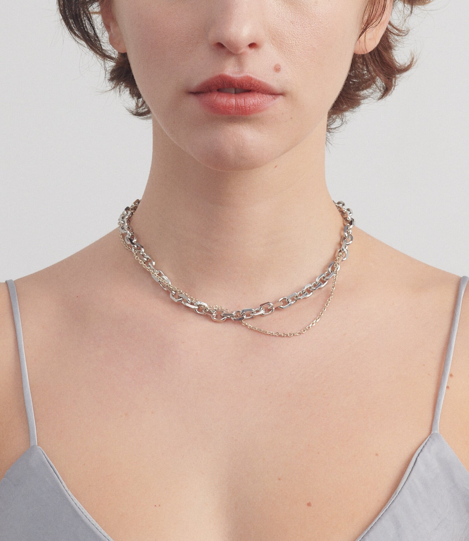 Justine Clenquet Dana Necklace in Palladium and 24k Gold