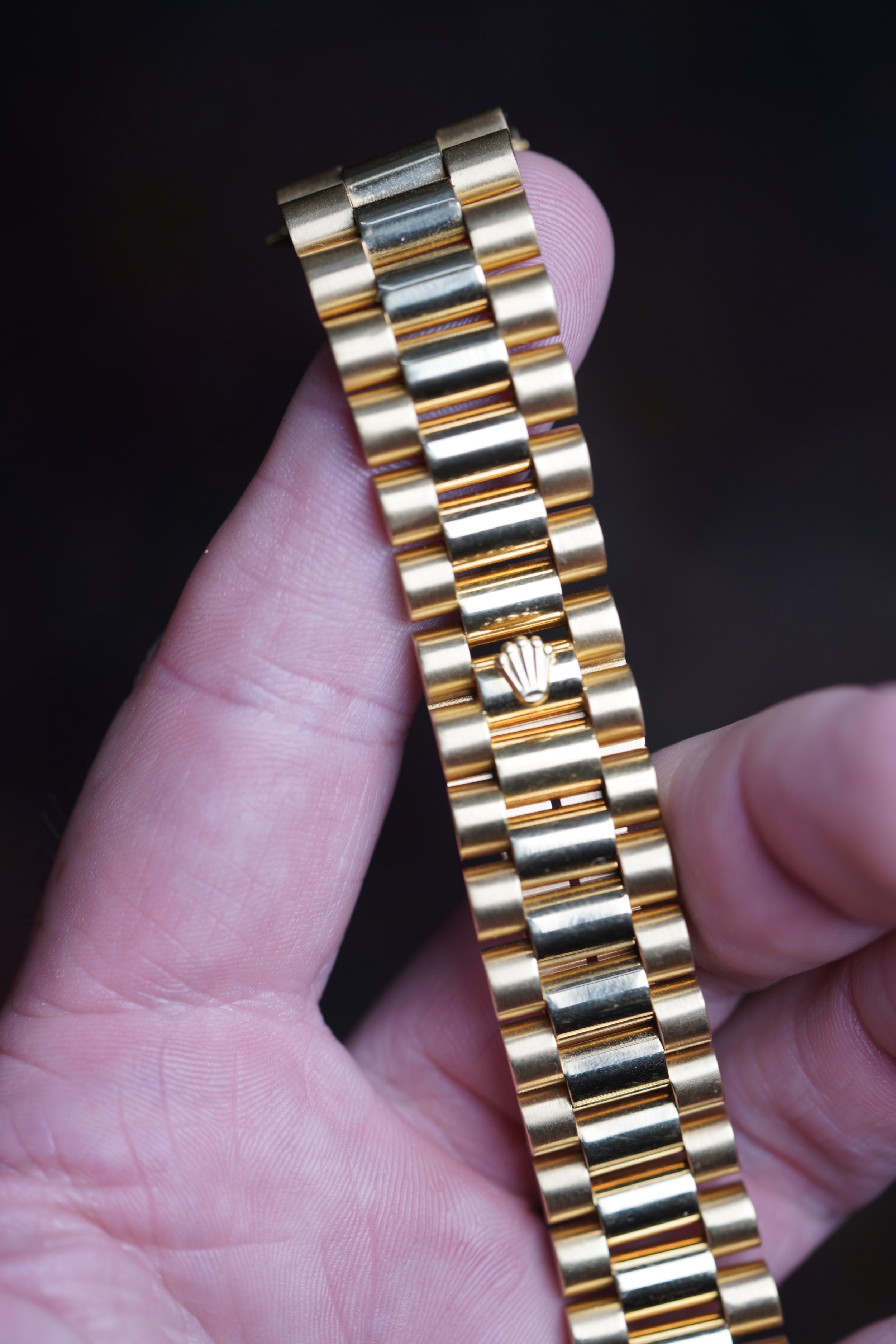 20mm Rolex 8385 President Bracelet 18K Yellow Gold 6 Inches — Wind