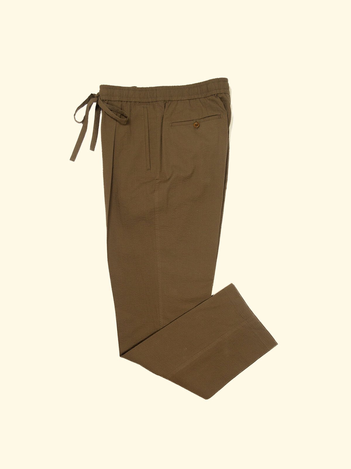 Seersucker Drawstring trouser - pickle — The Anthology