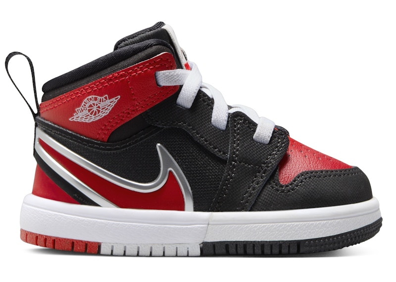 Jordan 1 Mid RM EasyOn Black White University Red (TD) - FQ1283