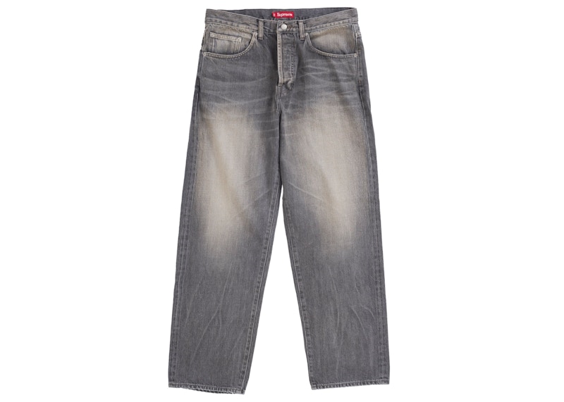 Supreme Distressed Loose Fit Selvedge Jean (SS25) Washed Grey