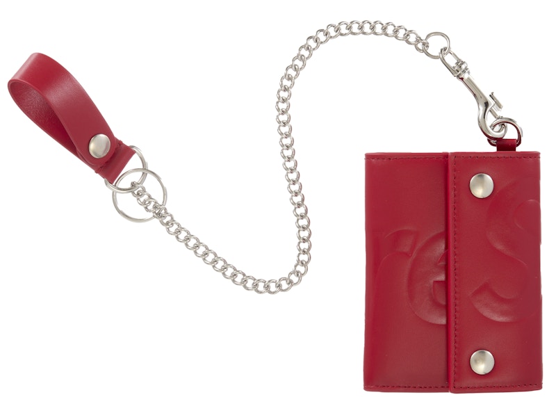 Supreme Leather Chain Wallet Red - SS25 - US