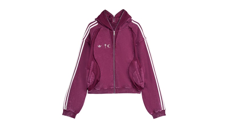 adidas x Thug Club Teamgeist Hooded Zip Up Maroon Men's - FW25 - US