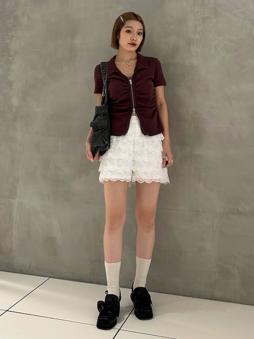 SLY（スライ） スラックス パンツ FRILL LACE S/PT フリル レース