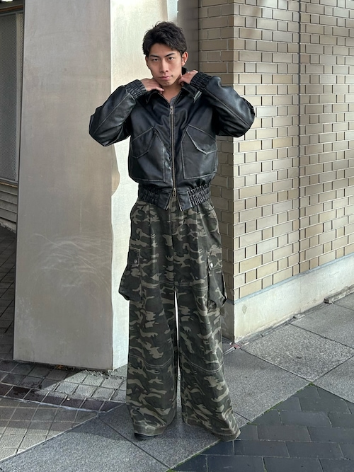 ワイドシルエット カモフラ ミリタリー カーゴパンツ XXK4206