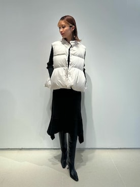 PaDD / ペプラムダウンベストを使った人気ファッションコーディネート