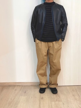 UNUSEDのノーカラージャケットを使った人気ファッションコーディネート