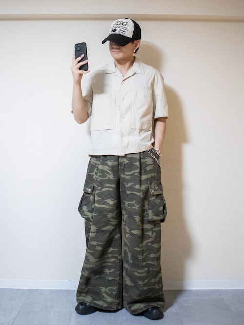 MASONPRINCE カーゴパンツ ワイドシルエット カモフラ ミリタリー