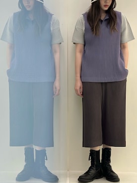 HOMME PLISSE ISSEY MIYAKEのタンクトップを使った人気ファッション