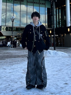GRANCY】Button Layered Design Nylon Pants / ボタンレイヤード