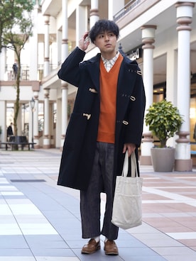 MHL.（エムエイチエル）の「WASHED WAXED COTTON（ダッフルコート