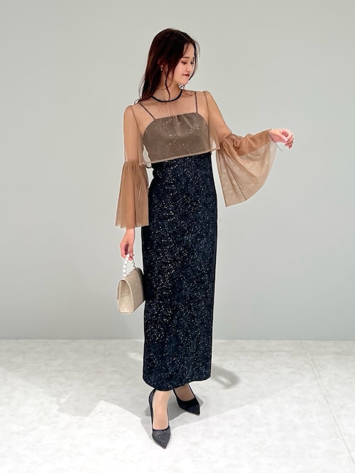 セール】【LEJA】シアーチュールベルスリーブペイントIライン