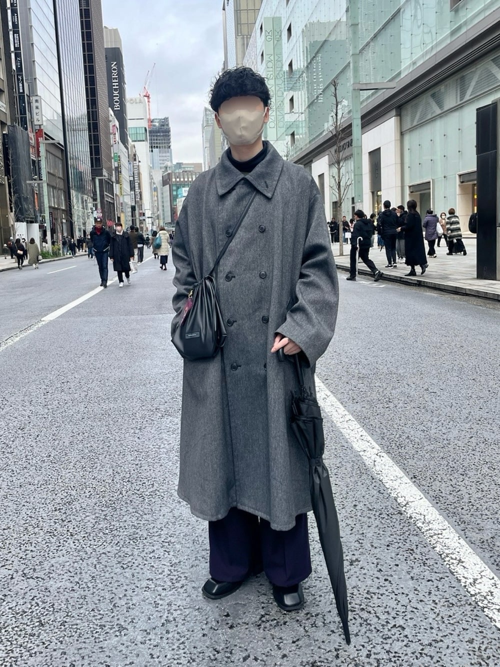 Oversize double breasted stand collar coat / オーバーサイズダブル
