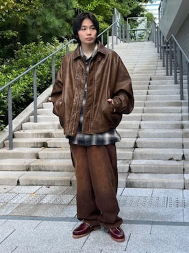 NAUTICA/ノーティカ Faded Vegan Leather Blouson/フェイディッド