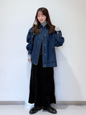 KBF 2WAYカラーデニムブルゾン ブルー - KBF 2WAYブルーデニムブルゾン