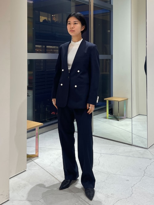 CINOH/チノ】BLACK FORMAL NO COLLAR JACKET/ブラックフォーマルノー