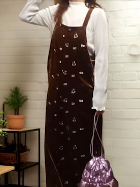2025年S/S新作】前後2WAY花柄刺繍ベロアサロペットを使った人気