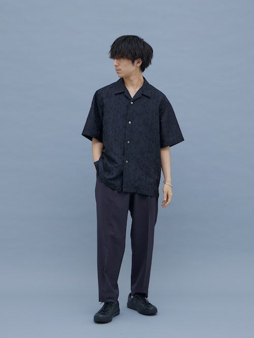 リネンライクジャガード オープンカラーシャツ S/S（シャツ/ブラウス