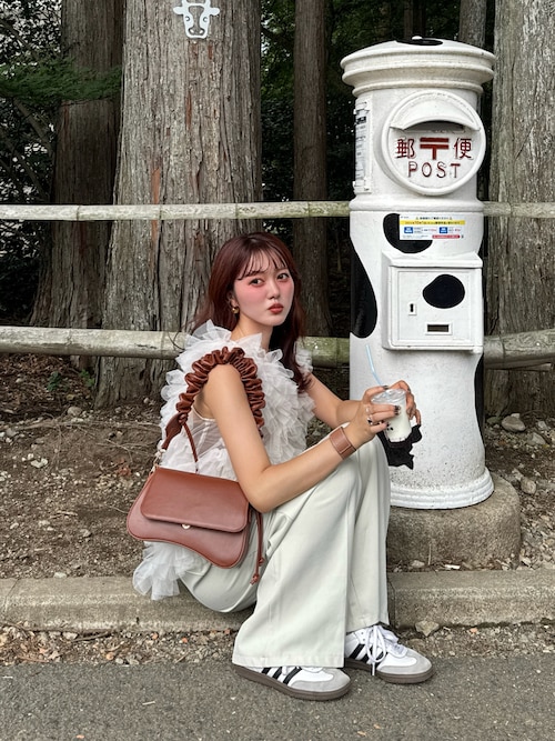 NOTRE emor（ノートルエモア） ブラウス シャツ asymmetry tulle tops