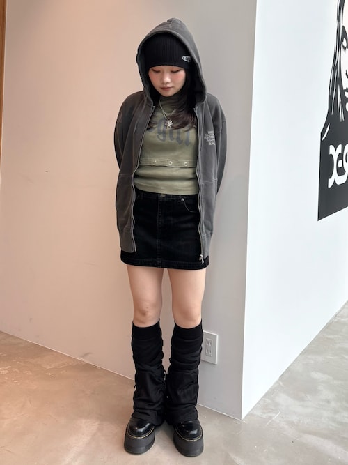 セール】GATHERED LACE UP LEG WARMER（レッグウォーマー）｜X-girl