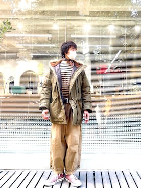RRL（ダブル アール エル）の「レザーヨーク キルテッド オイルクロス