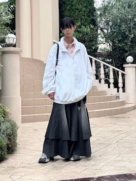 See through jacquard fringe shirt / シースルージャガードフリンジ