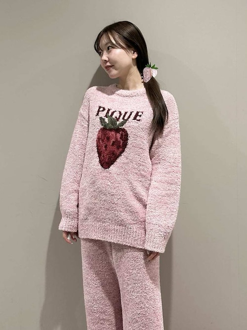 新品未開封 ジェラートピケ メランジストロベリージャガードプル