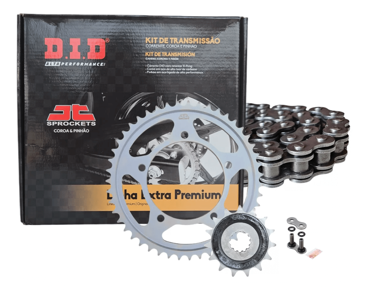 KIT DE TRANSMISSÃO DID LINHA EXTRA PREMIUM - KAWASAKI ZX-6R 2007