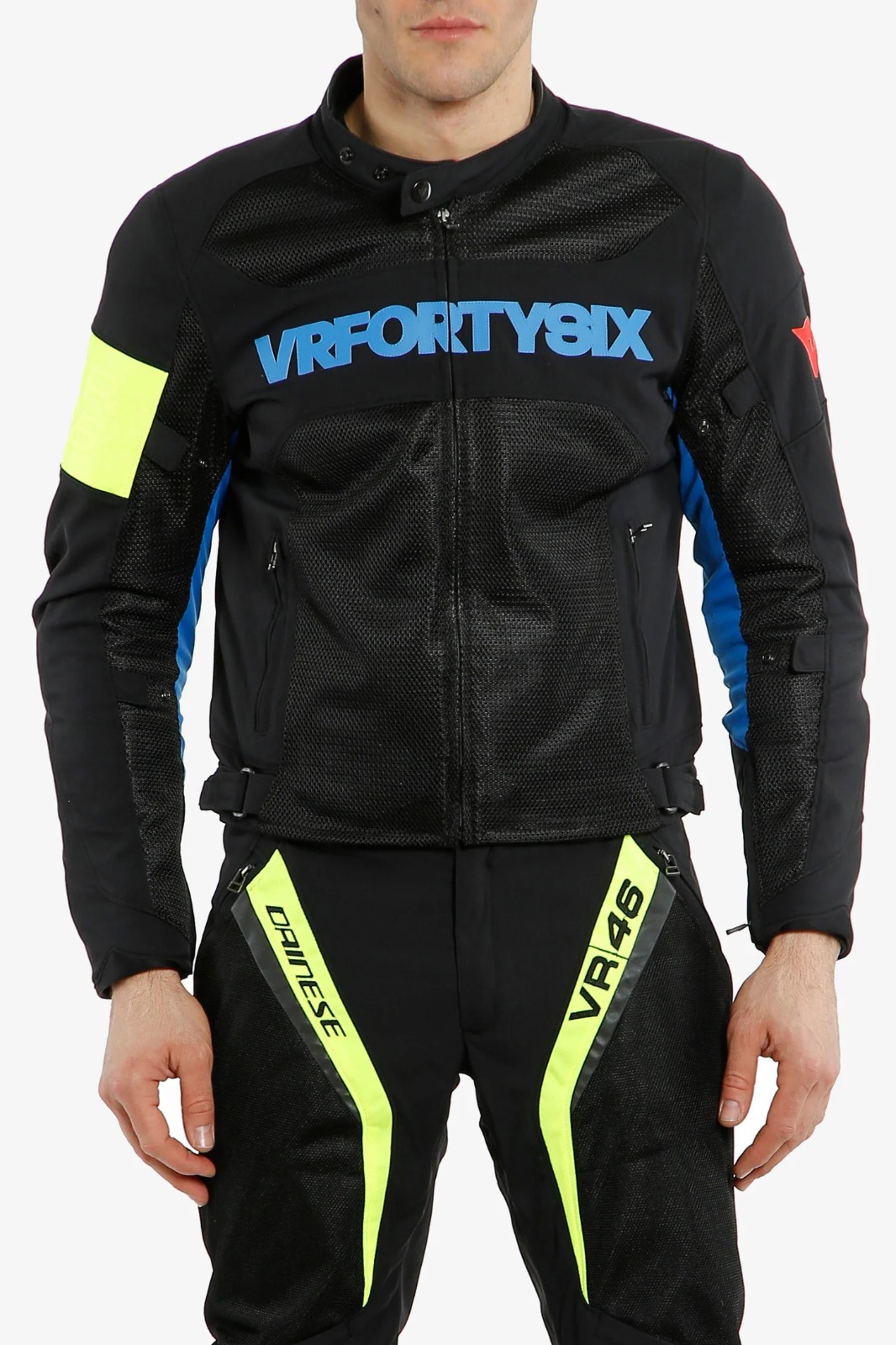JAQUETA DAINESE VR46 GRID TEX BLACK/BLUE/ YELLOW FLUORJAQUETA