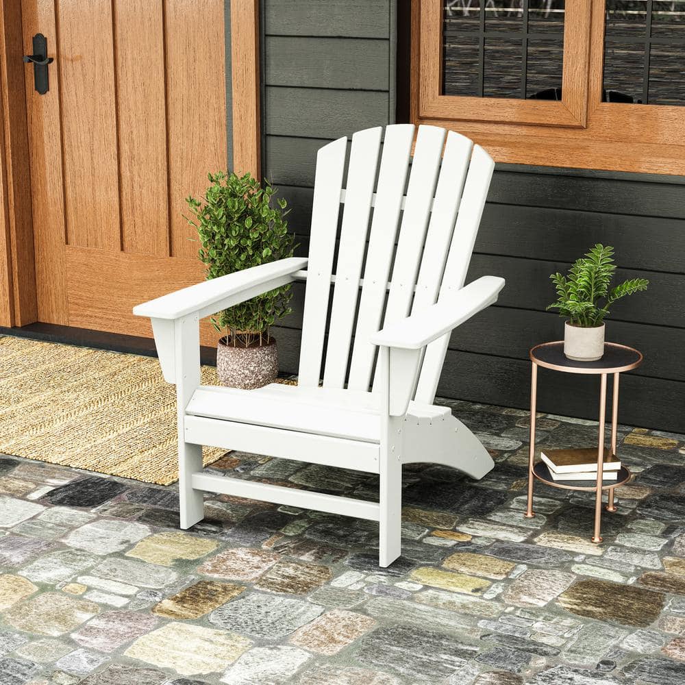 POLYWOOD Grant Park Traditional Curveback White Plastic Outdoor