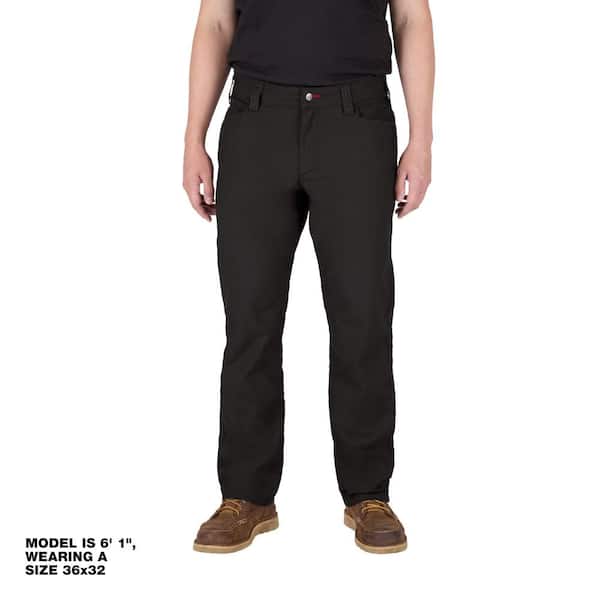 Milwaukee Men's 32 in. x 32 in. Black Cotton/Polyester Work Pants