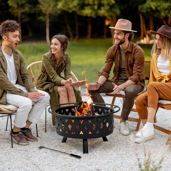 Karl home 32 x 32 in. Outdoor Bonfire Fire Pit K1G57000843 - The