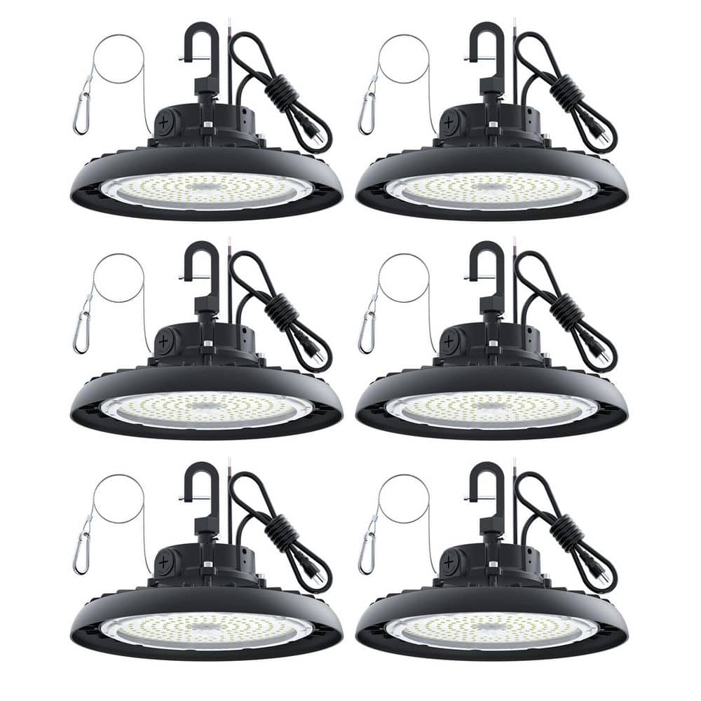 AIKVSXER 9.8 in. Black Integrated LED UFO High Bay Light 32400