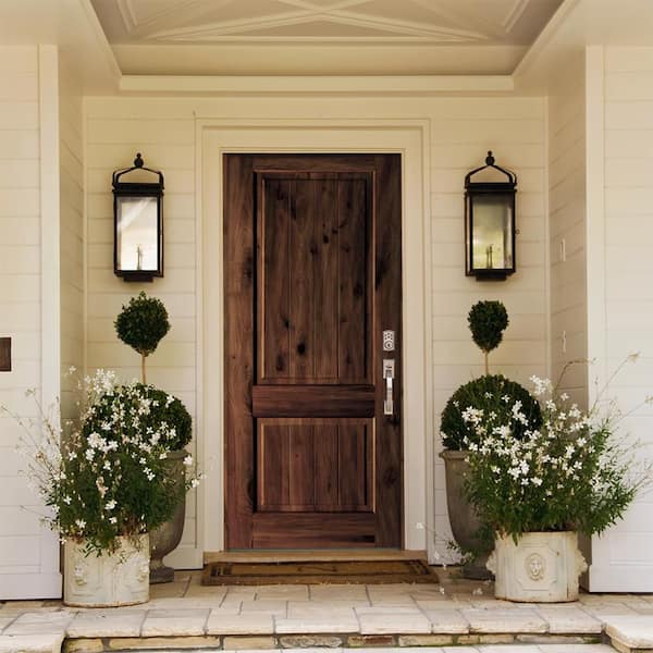 Krosswood Doors 42 in. x 80 in. Rustic Knotty Alder Square Top V