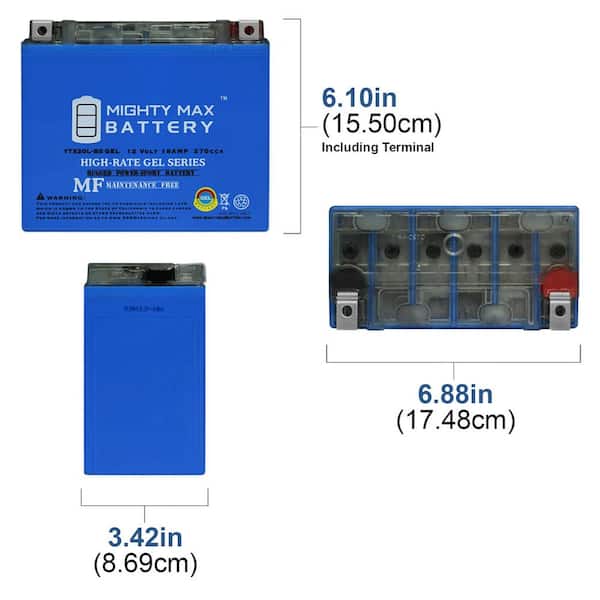 MIGHTY MAX BATTERY YTX20L-BS GEL Battery for Harley-Davidson FXDF