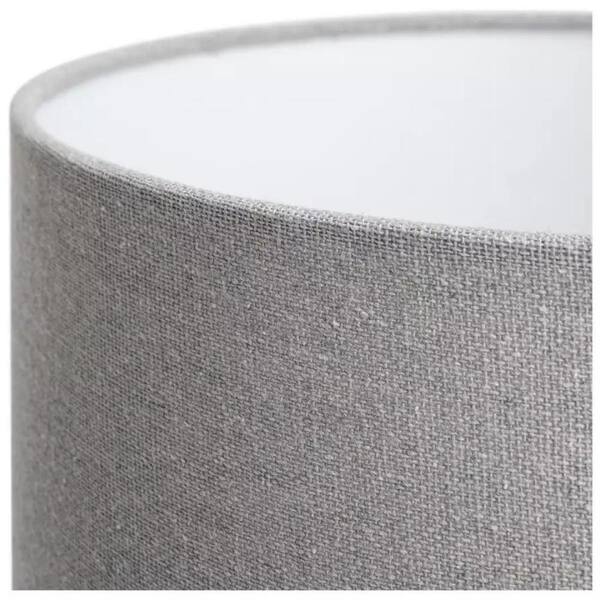 bessten Artemis 18 in. Grey Rubber Wood Table Lamp with Linen