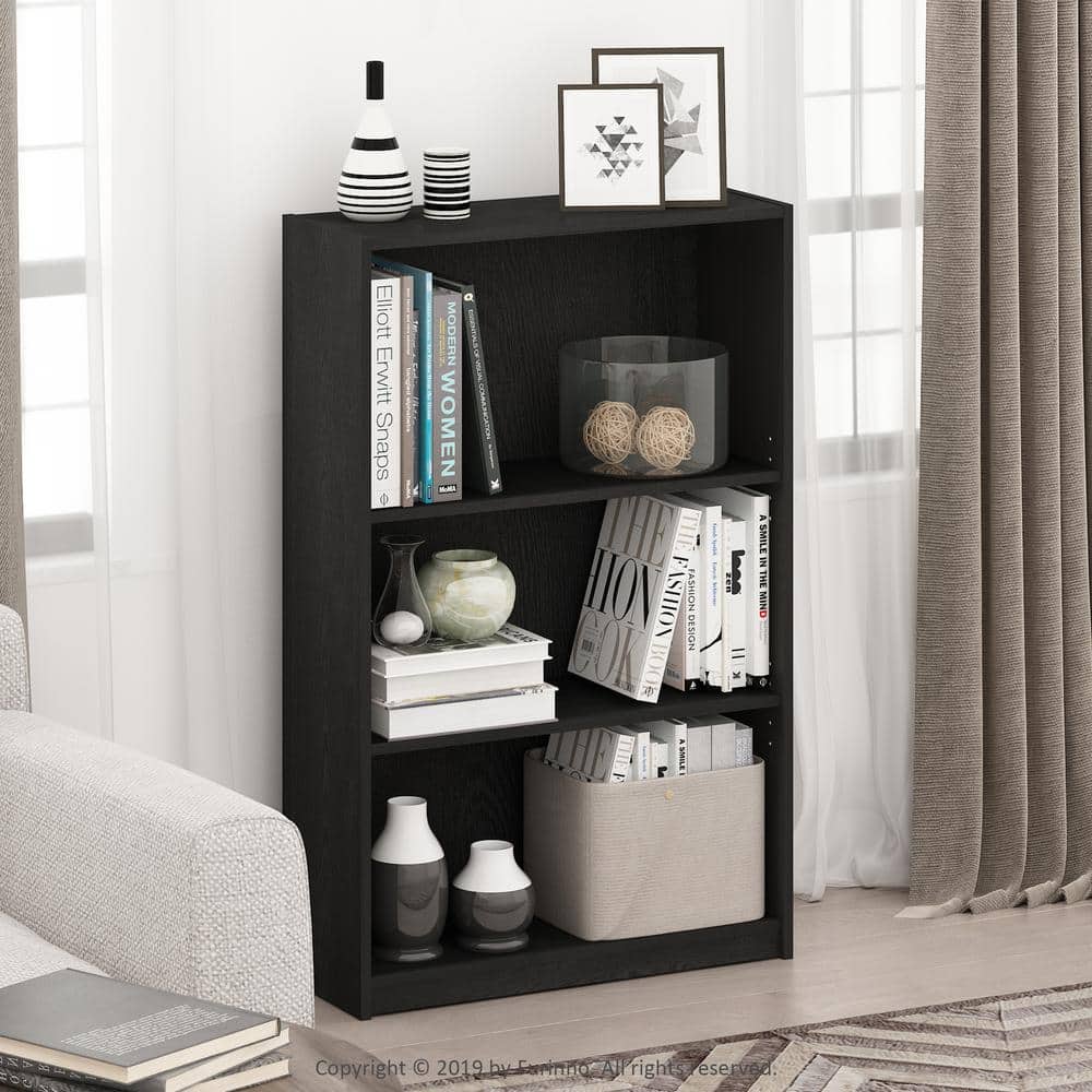 Furinno 40.3 in. Tall Blackwood Composite 3-shelf Standard