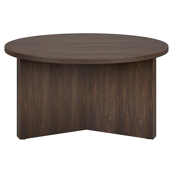 Meyer&Cross Anders 32 in. Alder Brown Round MDF Top Coffee Table