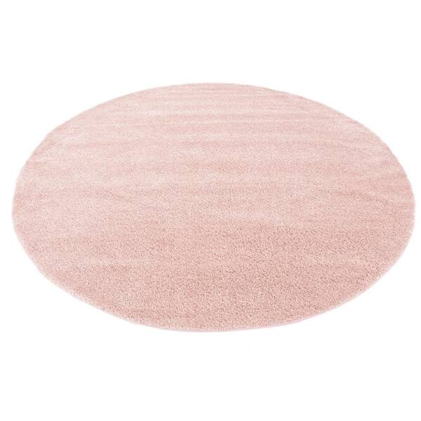 Unique Loom Solo Calabasas Pink 8' 0 x 8' 0 Round Rug 3136570