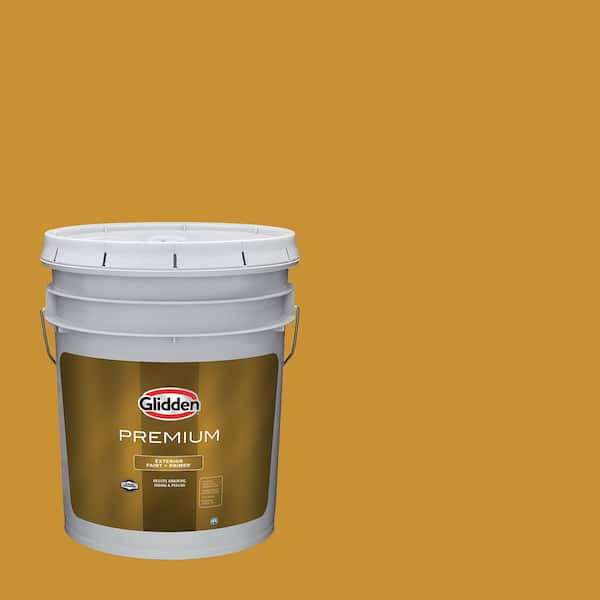 Glidden Premium 5 gal. Glorious Gold PPG1107-6 Semi-Gloss Exterior