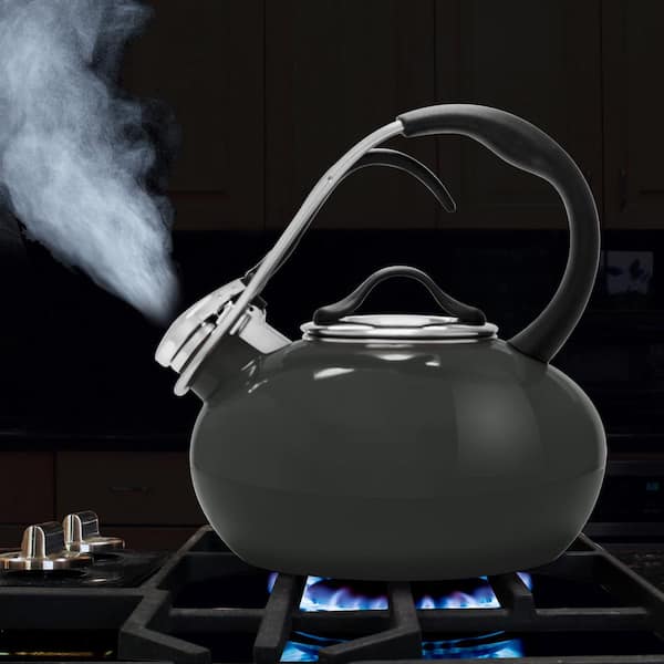 Chantal Classic Loop 7.2-cups Enamel-On-Steel Onyx Tea Kettle 37