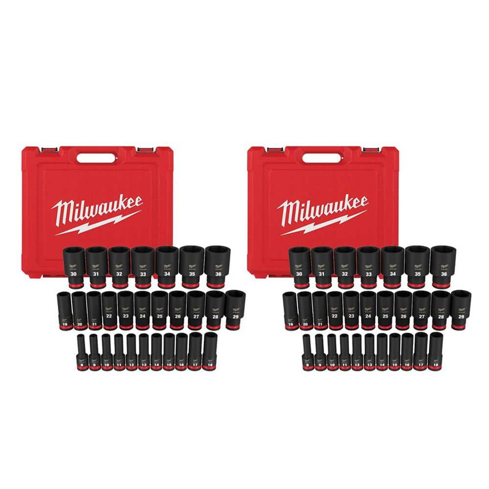 Milwaukee SHOCKWAVE 1/2 in. Drive Metric 6 Point Impact Socket Set