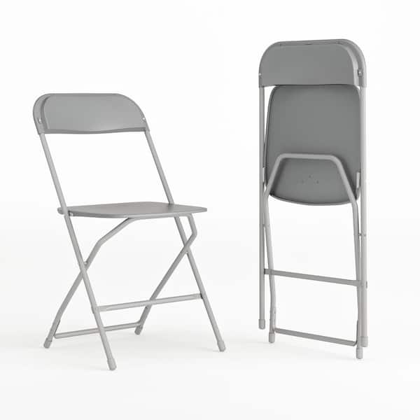 Carnegy Avenue Grey Plastic Seat with Metal Frame Folding Chair