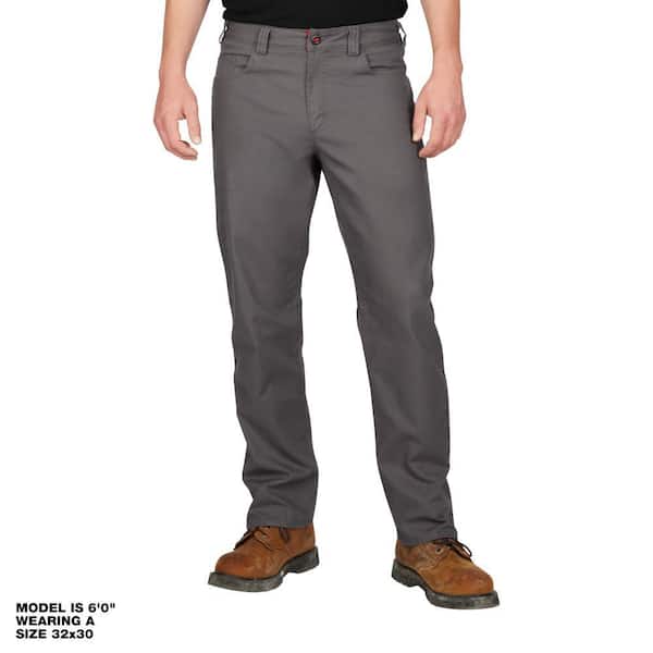 Milwaukee Men's 32 in. x 34 in. Gray Cotton/Polyester/Spandex Flex