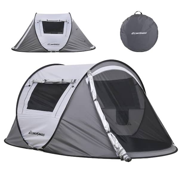 Pop Up 2-Person Polyethylene Dome Tent, Waterproof w/8 Metal